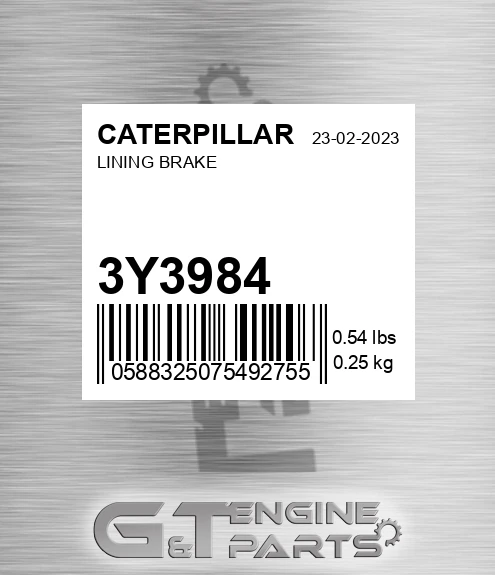 3Y-3984 Lining Brake for CATERPILLAR