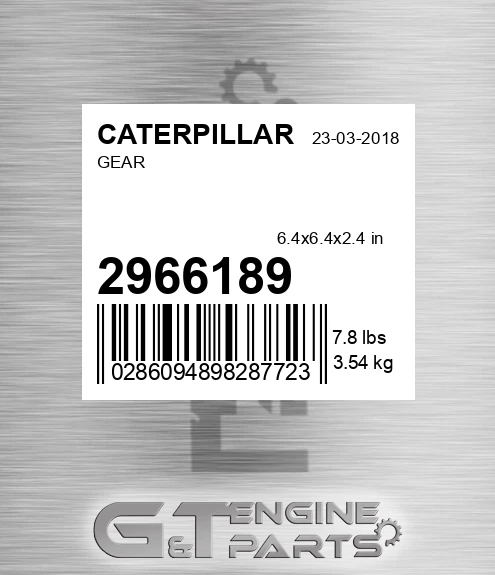 296-6189 Gear for CATERPILLAR
