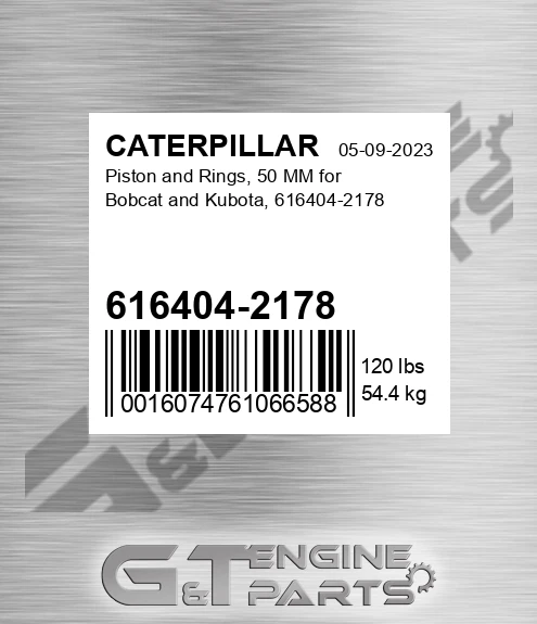 616404-2178 Piston And Rings, 50 Mm For Bobcat And Kubota,