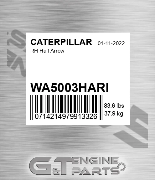 WA5003HARI Rh Half Arrow for CATERPILLAR