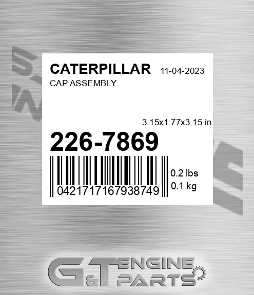 226-7869 Cap Assembly for CATERPILLAR