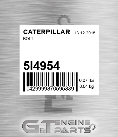 5I-4954 Bolt for CATERPILLAR