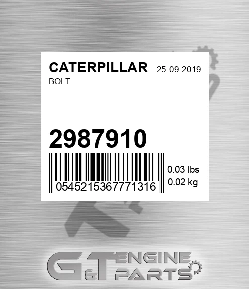 298-7910 Bolt for CATERPILLAR