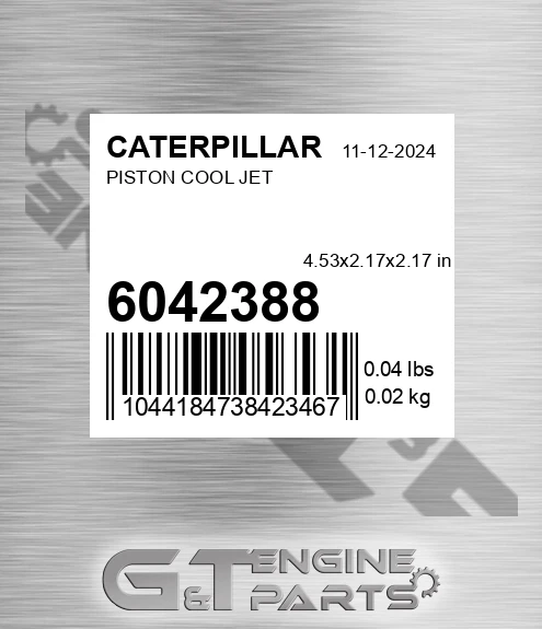 604-2388 Piston Cool Jet for CATERPILLAR