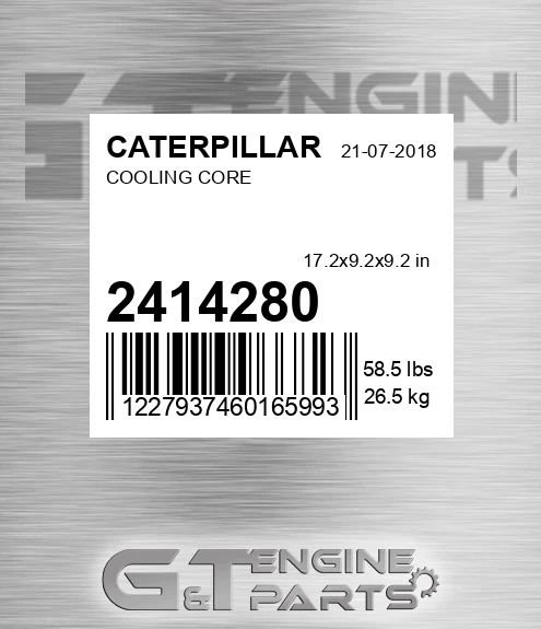 241-4280 Cooling Core for CATERPILLAR