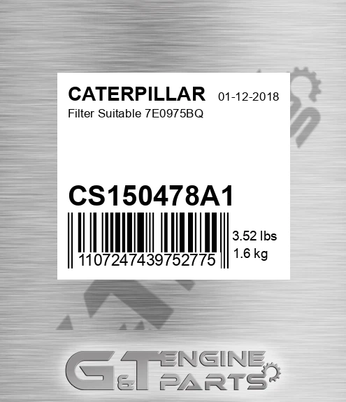 CS150478A1 Filter Suitable 7e0975bq
