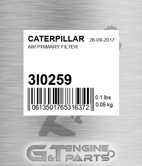 3I-0259 Air Primary Filter for CATERPILLAR