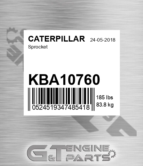 KBA10760 Sprocket