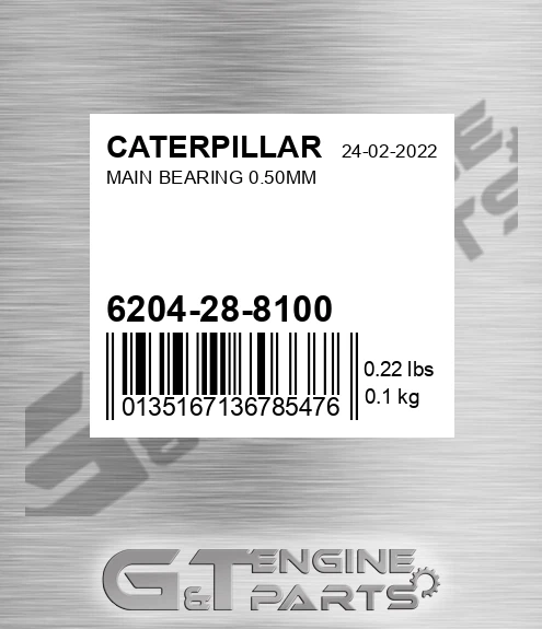 6204-28-8100 Main Bearing 0.50mm