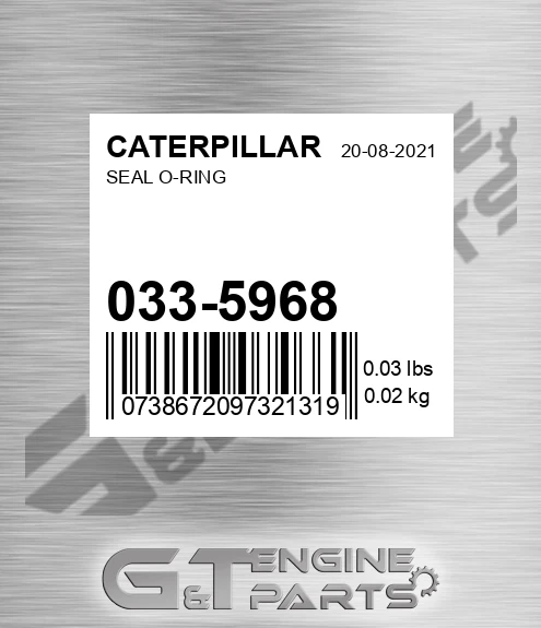 033-5968 Seal O-ring for CATERPILLAR