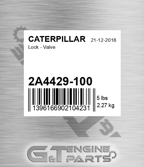 2A4429-100 Lock - Valve for CATERPILLAR