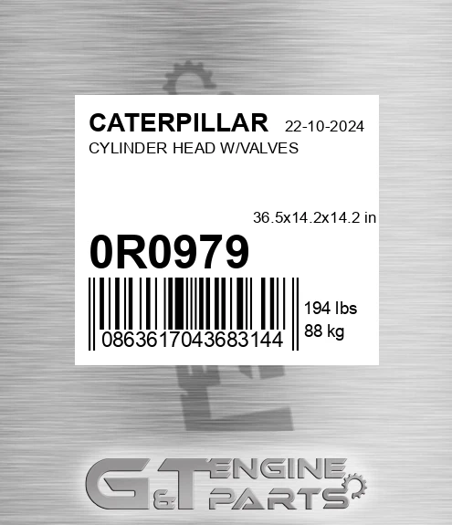 0R-0979 Cylinder Head W/valves