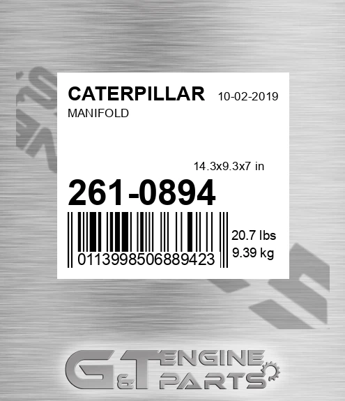 261-0894 Manifold for CATERPILLAR