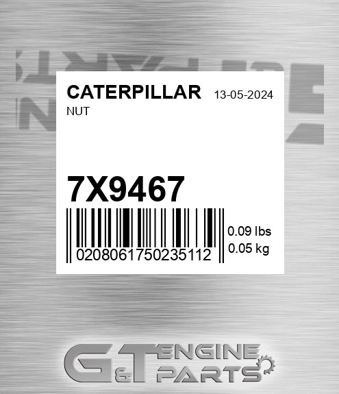 7X-9467 Nut for CATERPILLAR