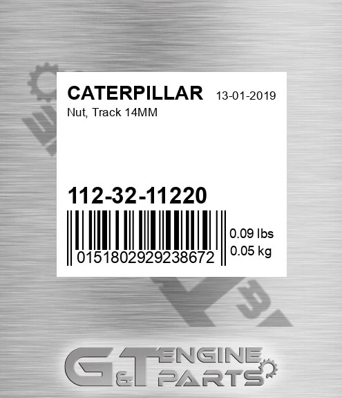 112-32-11220 Nut, Track 14mm