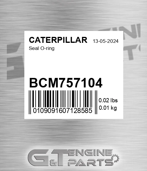 BCM757104 Seal O-ring for CATERPILLAR
