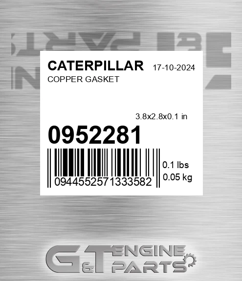 095-2281 Copper Gasket for CATERPILLAR
