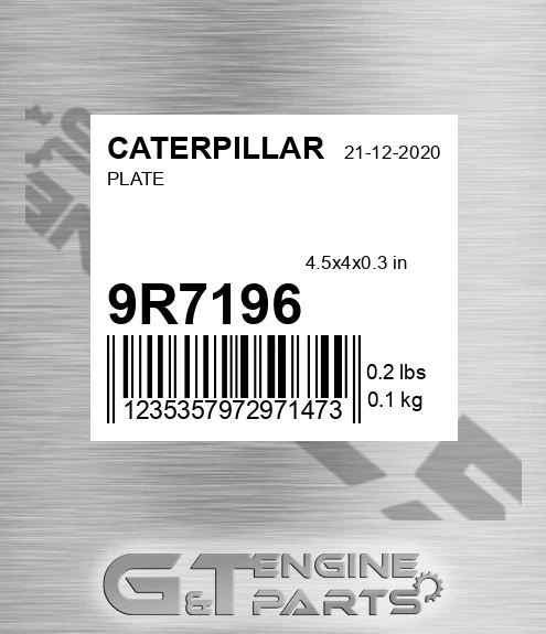 9R7196 Plate