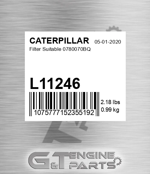 L11246 CATERPILLAR Filter Suitable 0780070bq