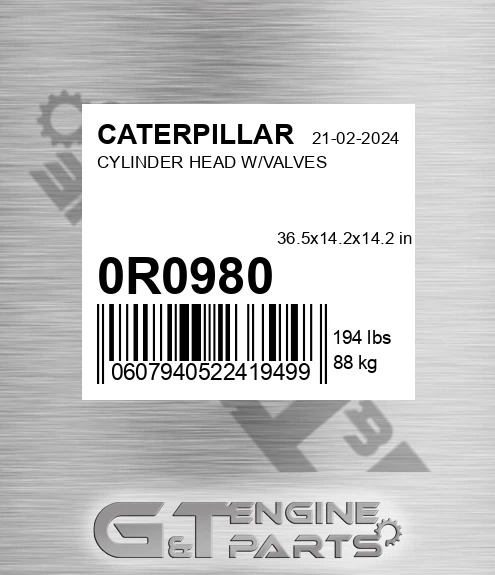 0R-0980 Cylinder Head W/valves