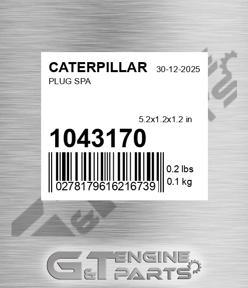 1043170 Plug Spa for CATERPILLAR
