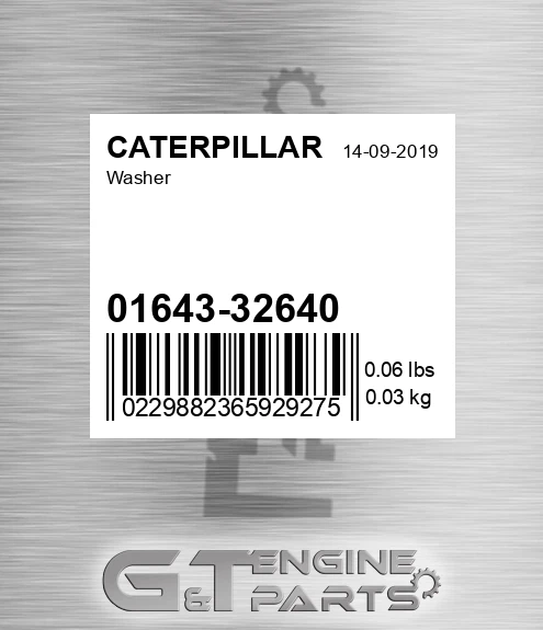 01643-32640 Washer for CATERPILLAR