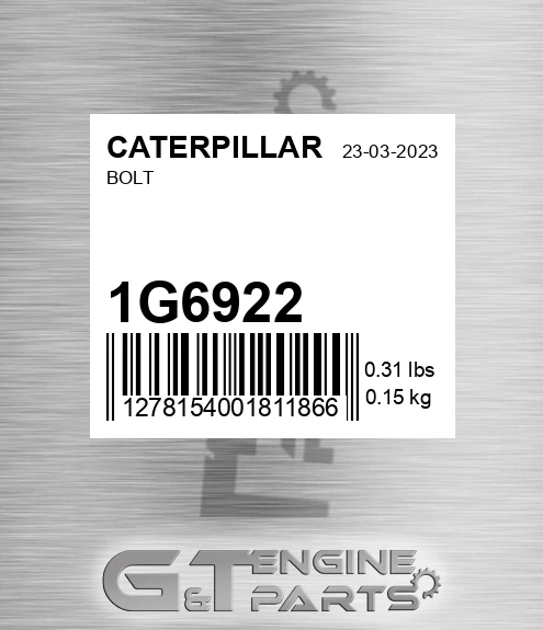 1G-6922 Bolt for CATERPILLAR