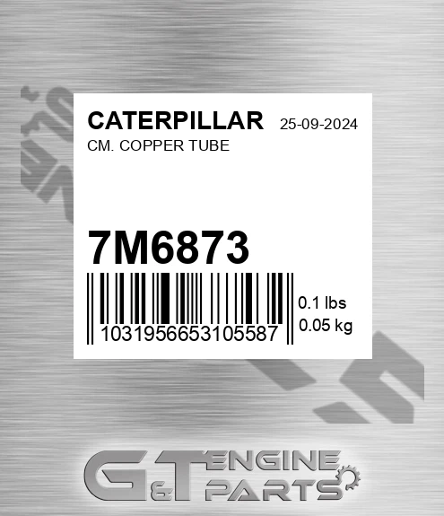 7M-6873 Cm. Copper Tube for CATERPILLAR