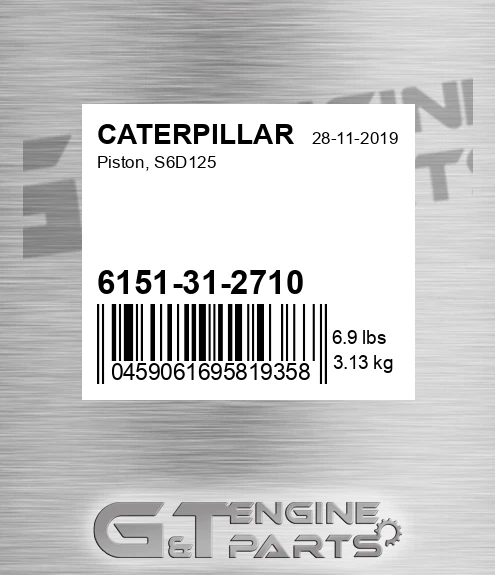 6151312710 Piston, S6d125