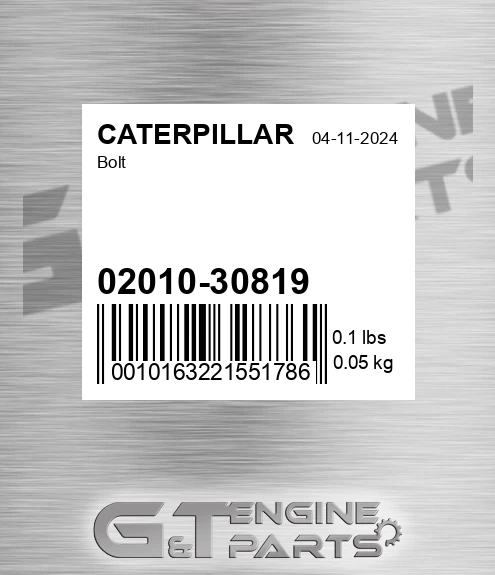 02010-30819 Bolt for CATERPILLAR