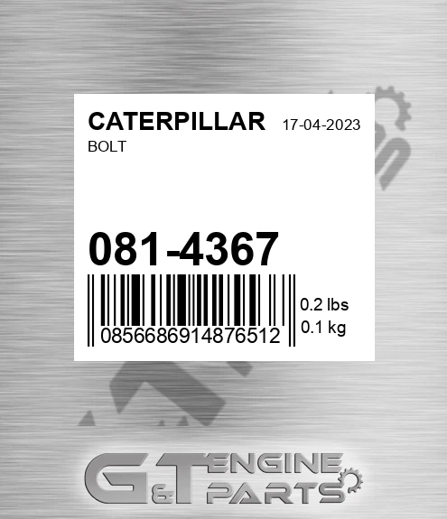 081-4367 Bolt for CATERPILLAR