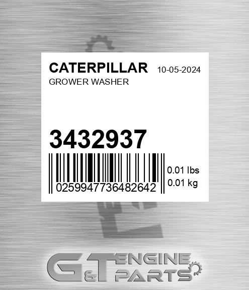343-2937 Grower Washer for CATERPILLAR