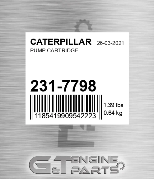 231-7798 Pump Cartridge for CATERPILLAR
