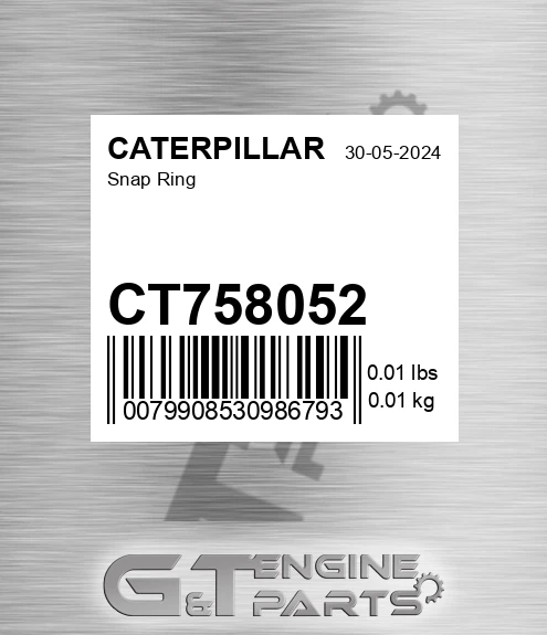 CT758052 Snap Ring for CATERPILLAR