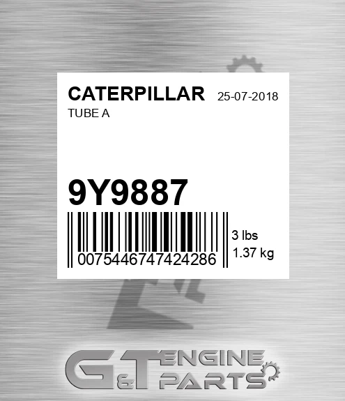 9Y9887 Tube A for CATERPILLAR