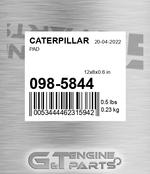098-5844 Pad for CATERPILLAR