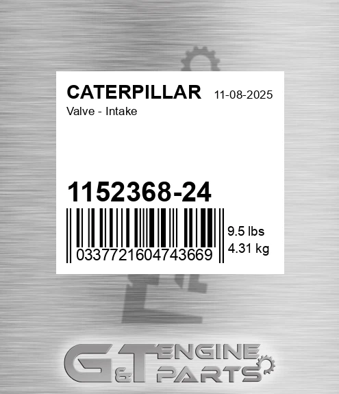 1152368-24 Valve - Intake for CATERPILLAR