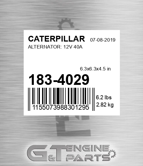 183-4029 Alternator: 12v 40a for CATERPILLAR