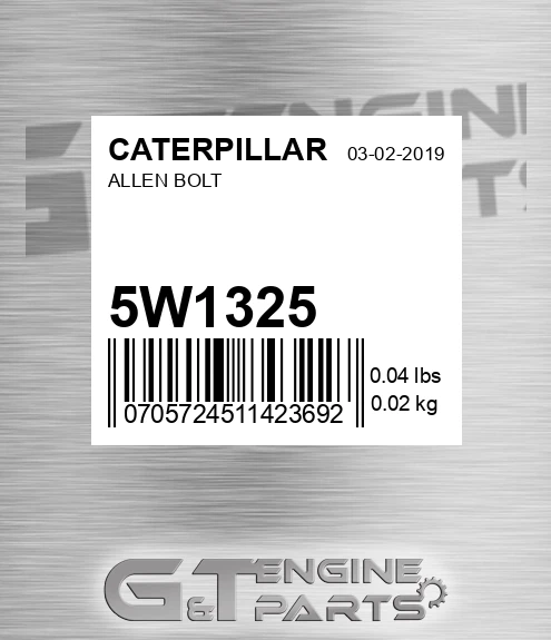 5W-1325 Allen Bolt for CATERPILLAR