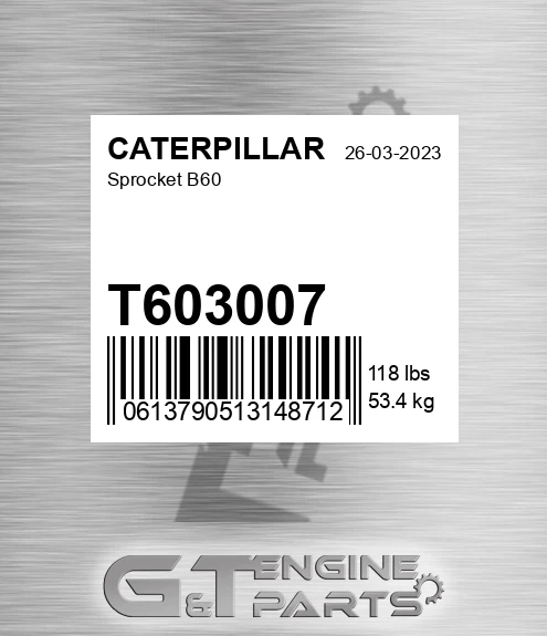 T603007 Sprocket B60 for CATERPILLAR