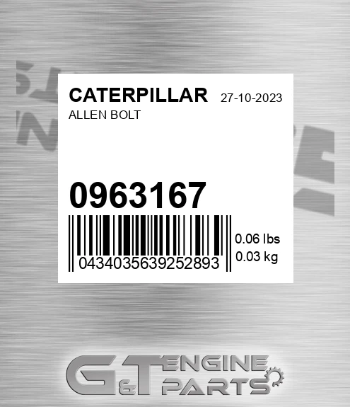 096-3167 Allen Bolt for CATERPILLAR