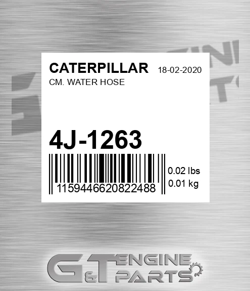 4J-1263 Cm. Water Hose for CATERPILLAR