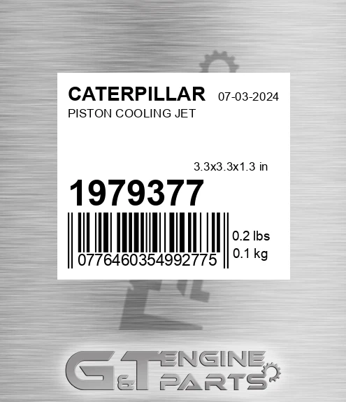197-9377 Piston Cooling Jet for CATERPILLAR