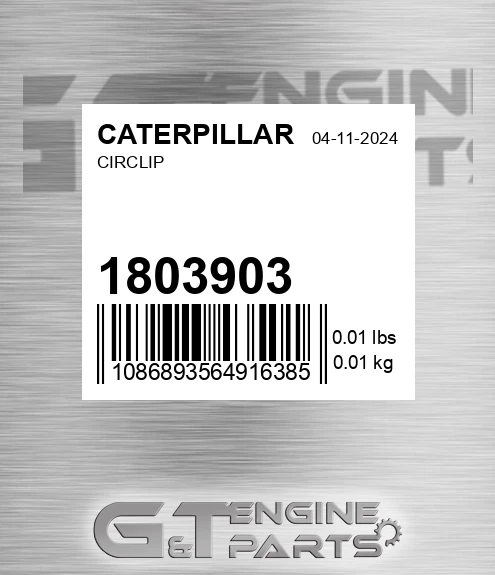 180-3903 Ring,retaining for CATERPILLAR