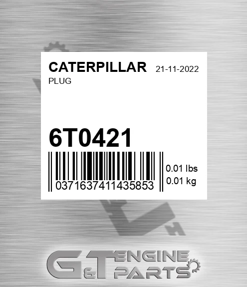 6T-0421 Plug for CATERPILLAR