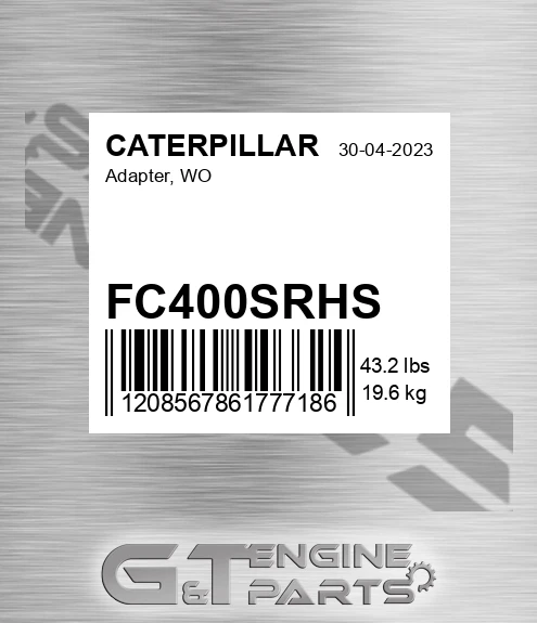 FC400SRHS Adapter, Wo for CATERPILLAR