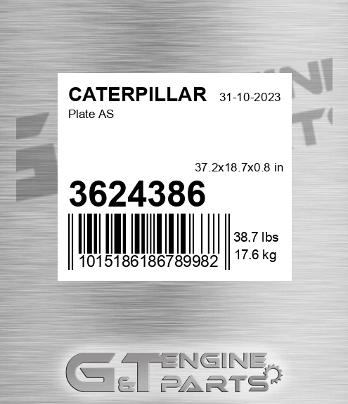 3624386 Plate As for CATERPILLAR