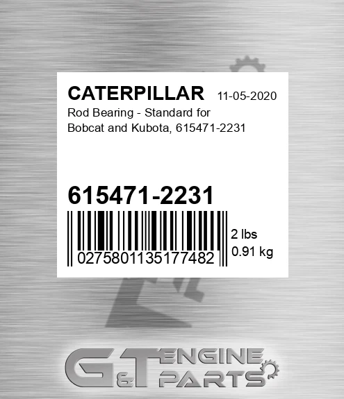 615471-2231 Rod Bearing - Standard For Bobcat And Kubota,