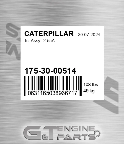 175-30-00514 Tcr Assy D155a for CATERPILLAR