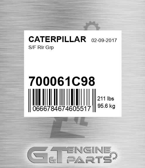 700061C98 S/f Rlr Grp for CATERPILLAR